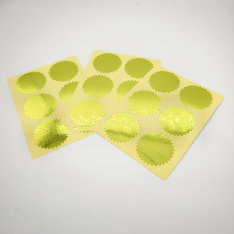 Remarkable Gold Certificate Embossing Seal Label - 1.5" Inch Gold Foil Sticker Envelope Package Serrated Edge Self-Adhesive Stickers â€“ 180 Labels Per Pack - Image 2